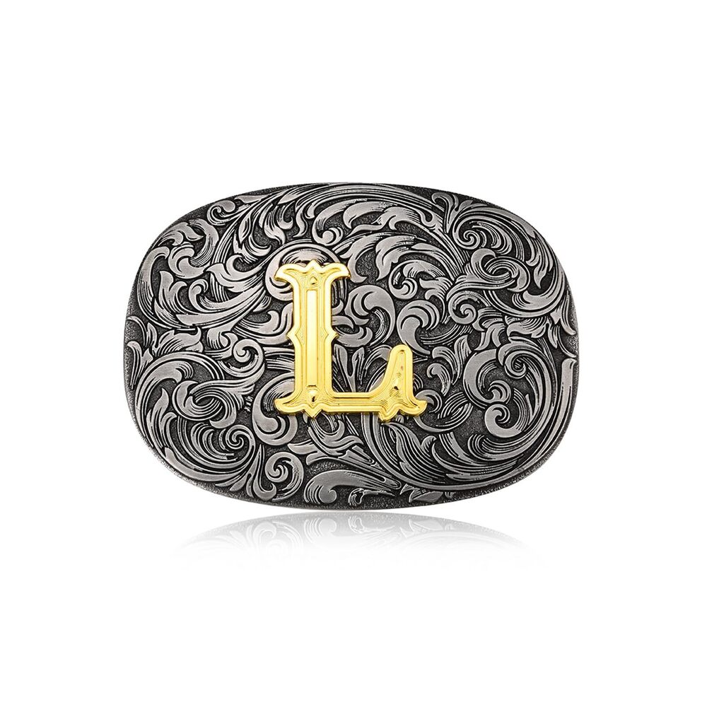 5476 Western Cowboy Belt Buckle Initial Letters ABCDEFG to Z Belt Buckle